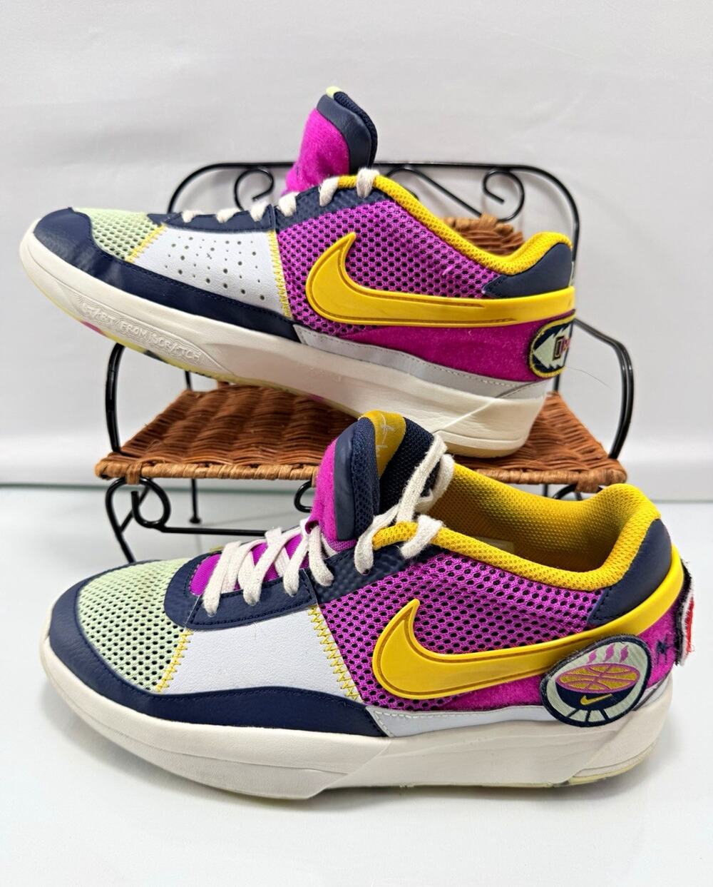 Nike Ja 1 SE Unisex Kids Sneaker Purple/Yellow Lace Up Low Top US 7Y